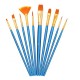 10Pcs Paint Brushes with Fan Brush Set Short Rod Nylon Hair for Watercolor Gouache Oil Acrylic Painting Brushes Art Supplies